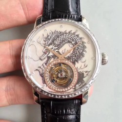 Patrimony Tourbillon Noob Factory SS & Diamonds Dragon Dial Swiss Tourbillon