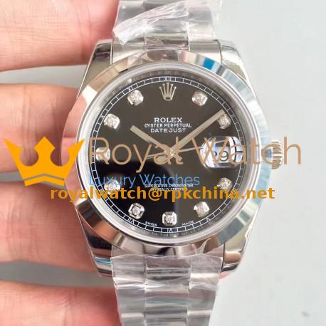 Replica Rolex Datejust II 126300 41MM N Stainless Steel Black Dial Swiss 3235