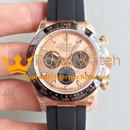 Replica Rolex Daytona Cosmograph 116515LN N Rose Gold Rose Gold Dial Swiss 7750 Run 6@SEC