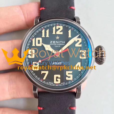 Replica Zenith Pilot Type 20 Extra Special Robert Blackburn 03.2432.3000.77.C738 XF Stainless Steel Black Dial Swiss 2824-2