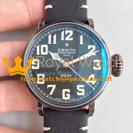 Replica Zenith Pilot Type 20 Extra Special 03.2430.3000.21.C738 XF Stainless Steel Black Dial Swiss 2824-2