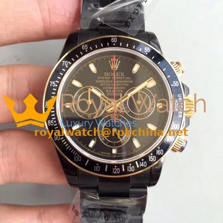 Replica Rolex Daytona Cosmograph Kravitz Design LK 01 RL Ceramic Black Dial Swiss 4130 Run 6@SEC