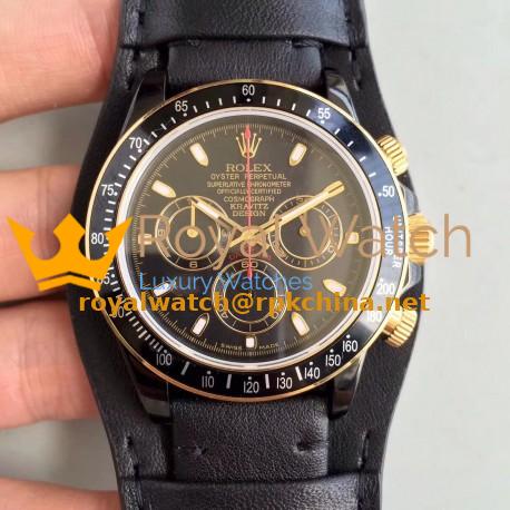 Replica Rolex Daytona Cosmograph Kravitz Design LK 01 RL Ceramic Black Dial Swiss 4130 Run 6@SEC