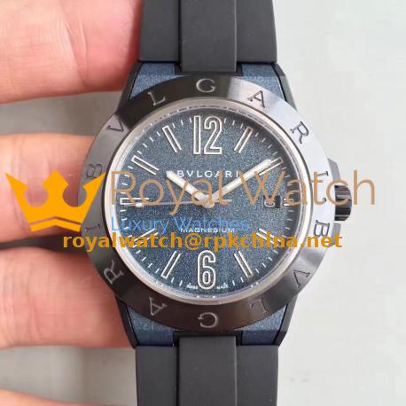 Replica Bvlgari Diagono Magnesium 102364 GF PVD Blue Dial M9015