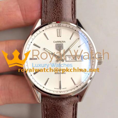 Replica Tag Heuer Carrera Calibre 5 Day-Date 41MM WAR201B.FC6291 HBB V6 Stainless Steel White Dial Swiss Calibre 5