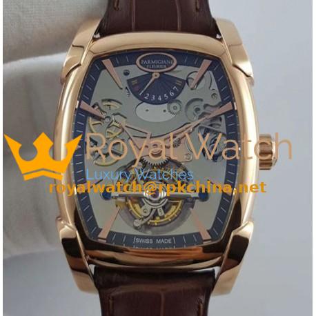 Replica Parmigiani Fleurier Kalpa XL Tourbillon 30 Second Chiaroscuro PF012512-01 BM Rose Gold Black Skeleton Dial Swiss PF501
