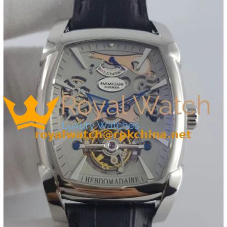 Replica Parmigiani Fleurier Kalpa XL Tourbillon Chiaroscuro PF012512-01 BM Stainless Steel Grey Skeleton Dial Swiss PF501
