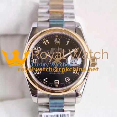 Replica Rolex Datejust 36 116203 36MM N Stainless Steel & Yellow Gold Black Dial Swiss 2836-2