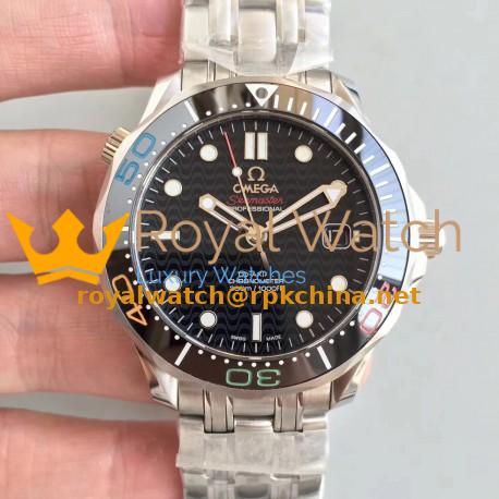 Replica Omega Seamaster Diver 300M Olympic Games Rio 2016 522.30.41.20.01.001 JH Stainless Steel Black Dial Swiss 2824-2
