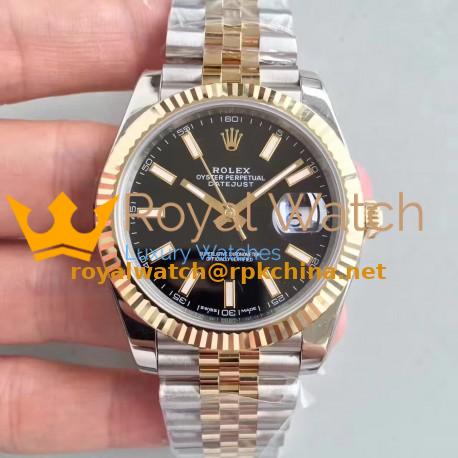Replica Rolex Datejust II 116333 41MM EW Stainless Steel & Yellow Gold Black Dial Swiss 3136