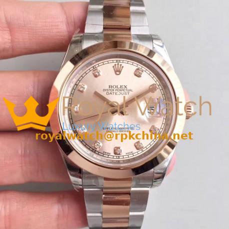 Replica Rolex Datejust II 116333 41MM EW Stainless Steel & Rose Gold Rose Gold Dial Swiss 3136