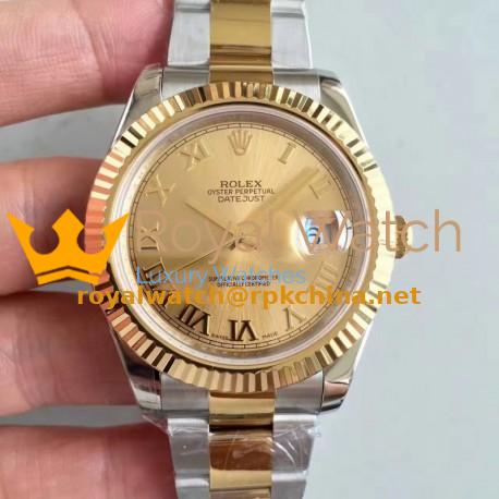 Replica Rolex Datejust II 116333 41MM EW Stainless Steel & Yellow Gold Champagne Dial Swiss 3136