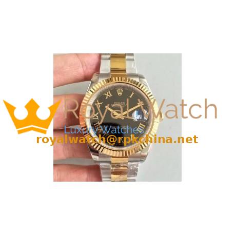 Replica Rolex Datejust II 116333 41MM EW Stainless Steel & Yellow Gold Black Dial Swiss 3136