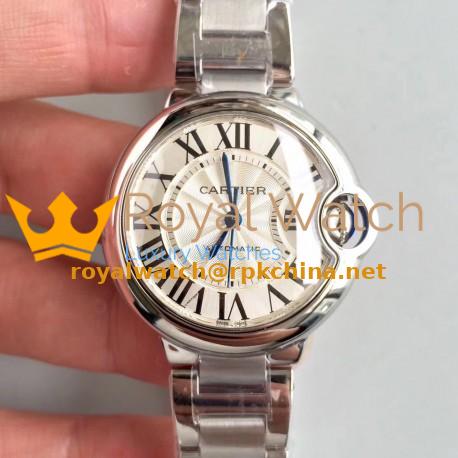 Replica Ballon Bleu De Cartier 33MM W6920071 TW Stainless Steel Silver Dial Seiko NH05A