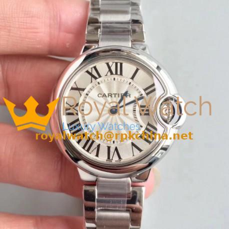 Replica Ballon Bleu De Cartier 33MM W6920084 TW Stainless Steel Silver Dial Swiss Ronda Quartz