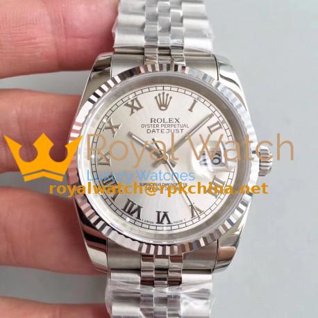 Replica Rolex Datejust 36MM 116234 MIT Stainless Steel 904L Rhodium Dial Swiss 3135