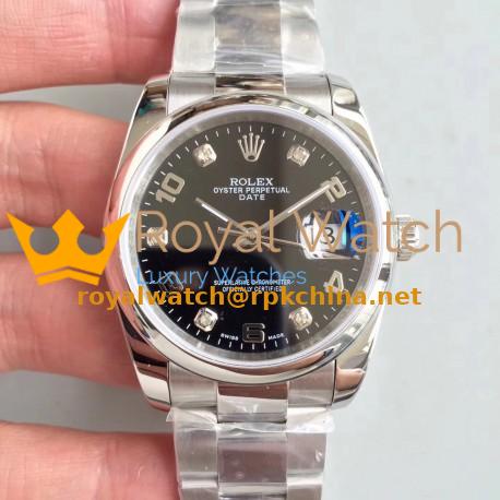 Replica Rolex Datejust 36MM 116234 MIT Stainless Steel 904L Black Dial Swiss 3135