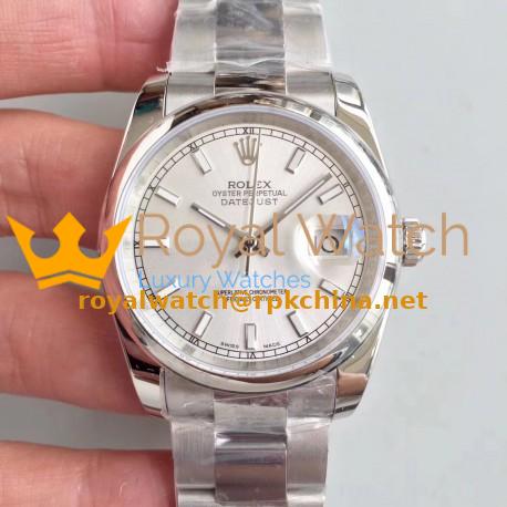 Replica Rolex Datejust 36MM 116234 MIT Stainless Steel 904L Rhodium Dial Swiss 3135