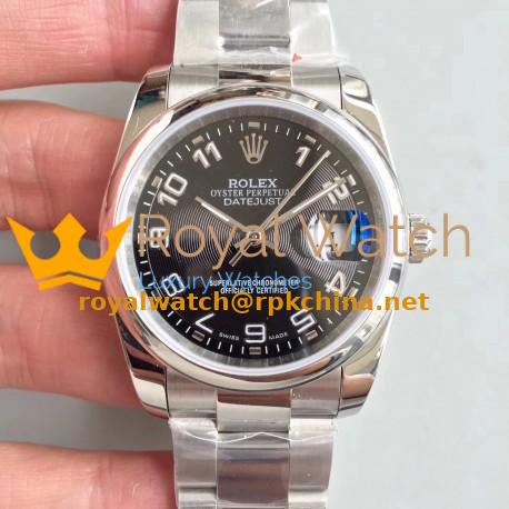 Replica Rolex Datejust 36MM 116234 MIT Stainless Steel 904L Black Dial Swiss 3135