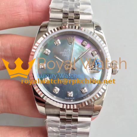 Replica Rolex Datejust 36MM 116234 MIT Stainless Steel 904L Ice Blue Dial Swiss 3135