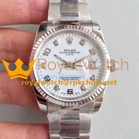 Replica Rolex Datejust 36MM 116234 MIT Stainless Steel 904L White Dial Swiss 3135
