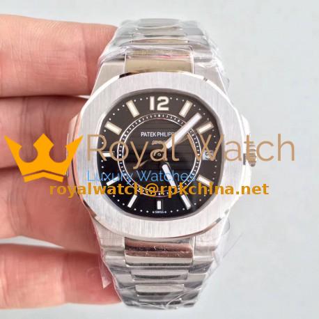 Replica Patek Philippe Nautilus Ladies 7011/1G-010 JJ Stainless Steel Black Dial Swiss Quartz E23-250 S C