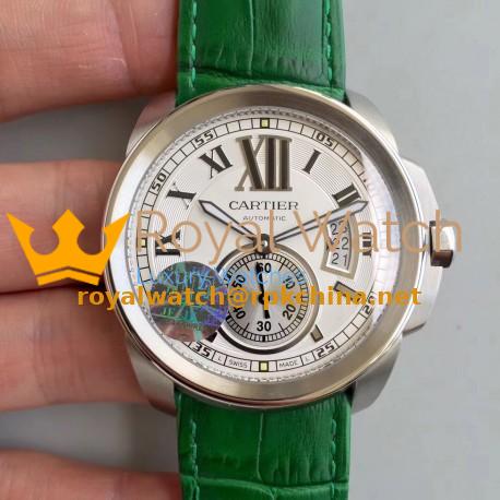 Replica Calibre De Cartier W7100037 42MM JF Stainless Steel White Dial M8205