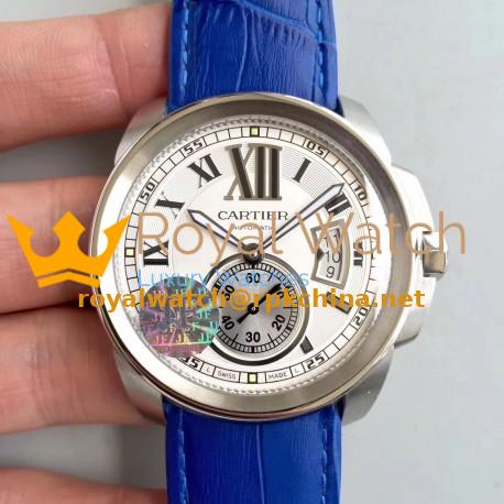 Replica Calibre De Cartier W7100037 42MM JF Stainless Steel White Dial M8205
