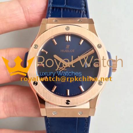 Replica Hublot Classic Fusion Blue King Gold 511.OX.7180.LR JJ Rose Gold Blue Dial Swiss HUB1112