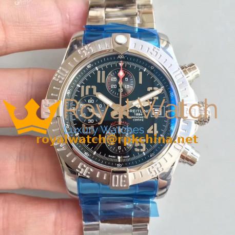 Replica Breitling Avenger II Automatic Chronograph GF Stainless Steel Black Dial Swiss 7750