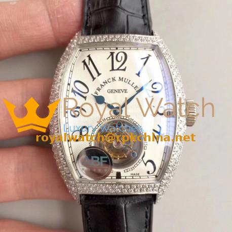 Replica Franck Muller Cintree Curvex Imperial Tourbillon 8880 T ABF Stainless Steel & Diamonds White Dial Swiss Tourbillon