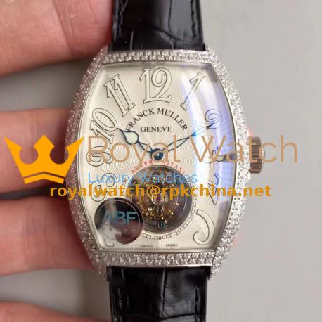 Replica Franck Muller Cintree Curvex Imperial Tourbillon 8880 T ABF Stainless Steel & Diamonds White Dial Swiss Tourbillon