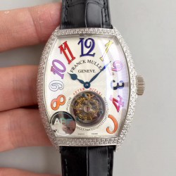 Crazy Color Dreams Tourbillon 8880 ABF SS & Diamonds White Dial Swiss Tourbillon