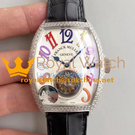 Replica Franck Muller Crazy Color Dreams Tourbillon 8880 ABF Stainless Steel & Diamonds White Dial Swiss Tourbillon
