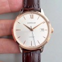Replica Montblanc Heritage Spirit Date Automatic 111624 ER Stainless Steel & Rose Gold Silver Dial Swiss MB 24.17