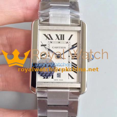 Replica Cartier Tank Solo XL Automatic W5200028 ZF Stainless Steel White Dial M9015