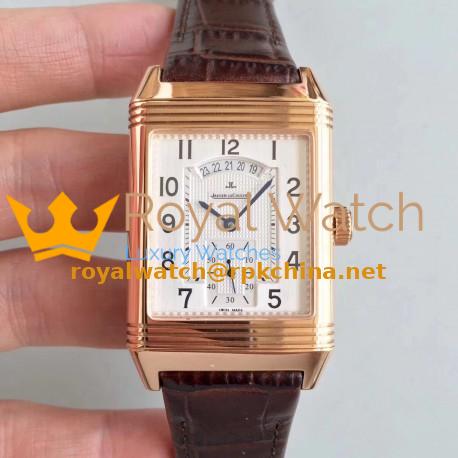 Replica Jaeger-LeCoultre Grande Reverso 986 Duodate Q3742420 N Rose Gold Silver Dial Swiss JLC 986