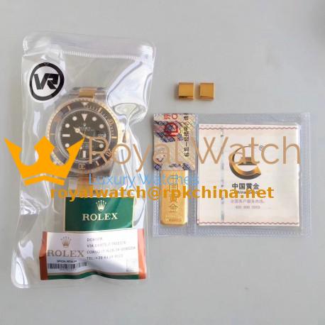 Replica Rolex Submariner Date 116613LN VR 18K Yellow Gold Wrapped & Stainless Steel Black Dial Swiss 2836-2