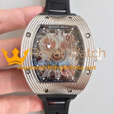 Replica Richard Mille RM018 Tourbillon Hommage A Boucheron N Stainless Steel Brown Skeleton Dial M6T51