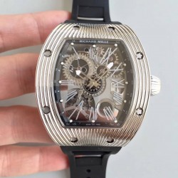 RM018 Tourbillon Hommage A Boucheron Noob Factory SS Black Skeleton Dial M6T51