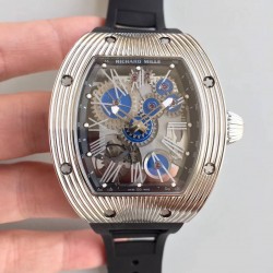 RM018 Tourbillon Hommage A Boucheron Noob Factory SS Blue Skeleton Dial M6T51