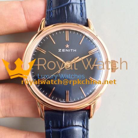 Replica Zenith Elite 6150 150TH Anniversary 18.2270.6150/01.C498 ND Rose Gold Blue Dial Swiss Elite 6150