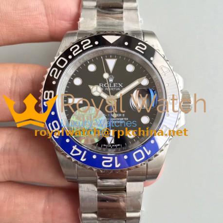 Replica Rolex GMT-Master II 116710BLNR JF Stainless Steel Black Dial Swiss 2836-2
