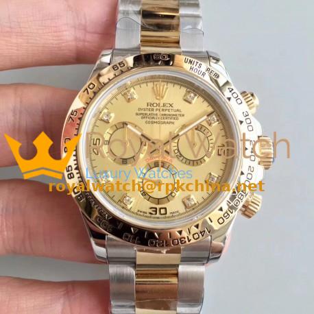 Replica Rolex Daytona Cosmograph 116503 3A 18K Yellow Gold Wrapped & Stainless Steel 904L Champagne Dial Swiss 7750 Run 6@SEC