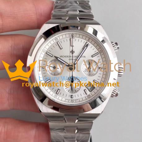 Replica Vacheron Constantin Overseas Chronograph 5500V/110A-B075 JF Stainless Steel Silver Dial Swiss 7750
