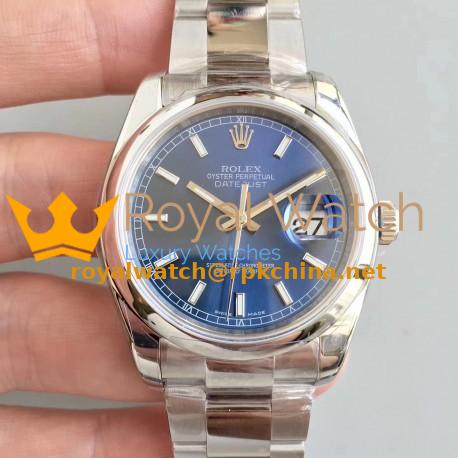 Replica Rolex Datejust 36MM 116200 AR Stainless Steel 904L Blue Dial Swiss 3135