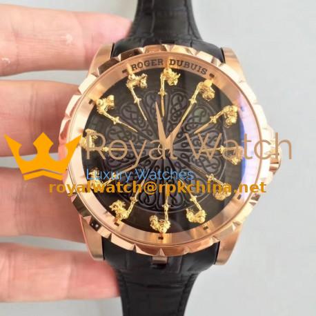 Replica Roger Dubuis Excalibur Knights Of The Round Table II RDDBEX0511 N Rose Gold Black Dial M6T15