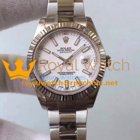 Replica Rolex Datejust II 116334 2018 41MM EW Stainless Steel White Dial Swiss 3136