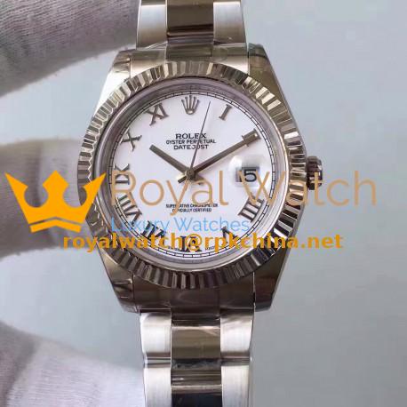 Replica Rolex Datejust II 116334 2018 41MM EW Stainless Steel White Dial Swiss 3136