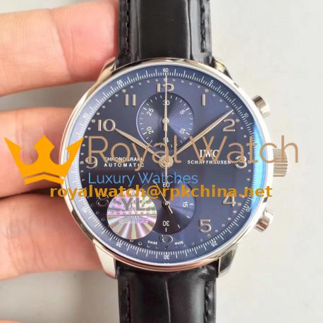 Replica IWC Portugieser Chronograph IW371447 YL Stainless Steel Black Dial Swiss 7750